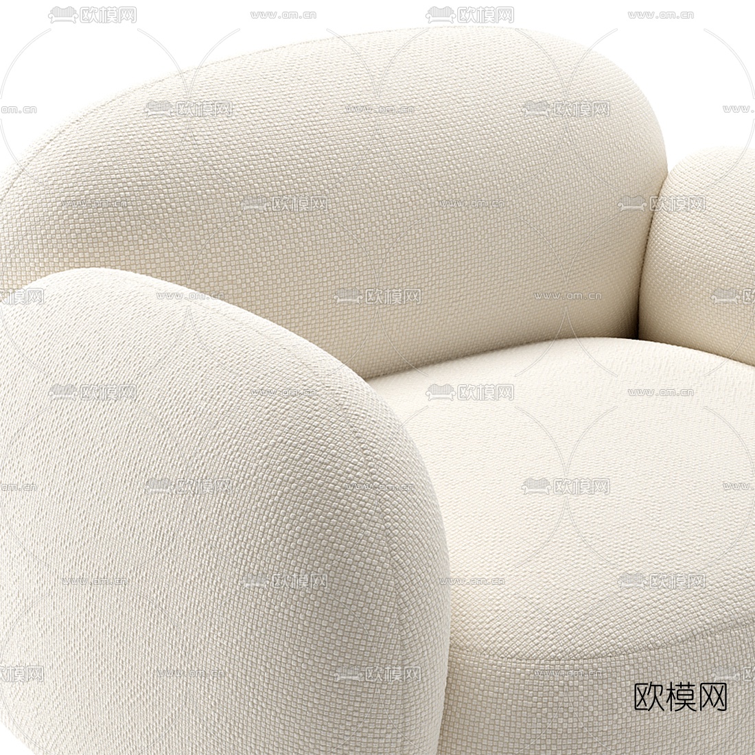 现代布艺单人沙发3d模型下载（渲染图4）