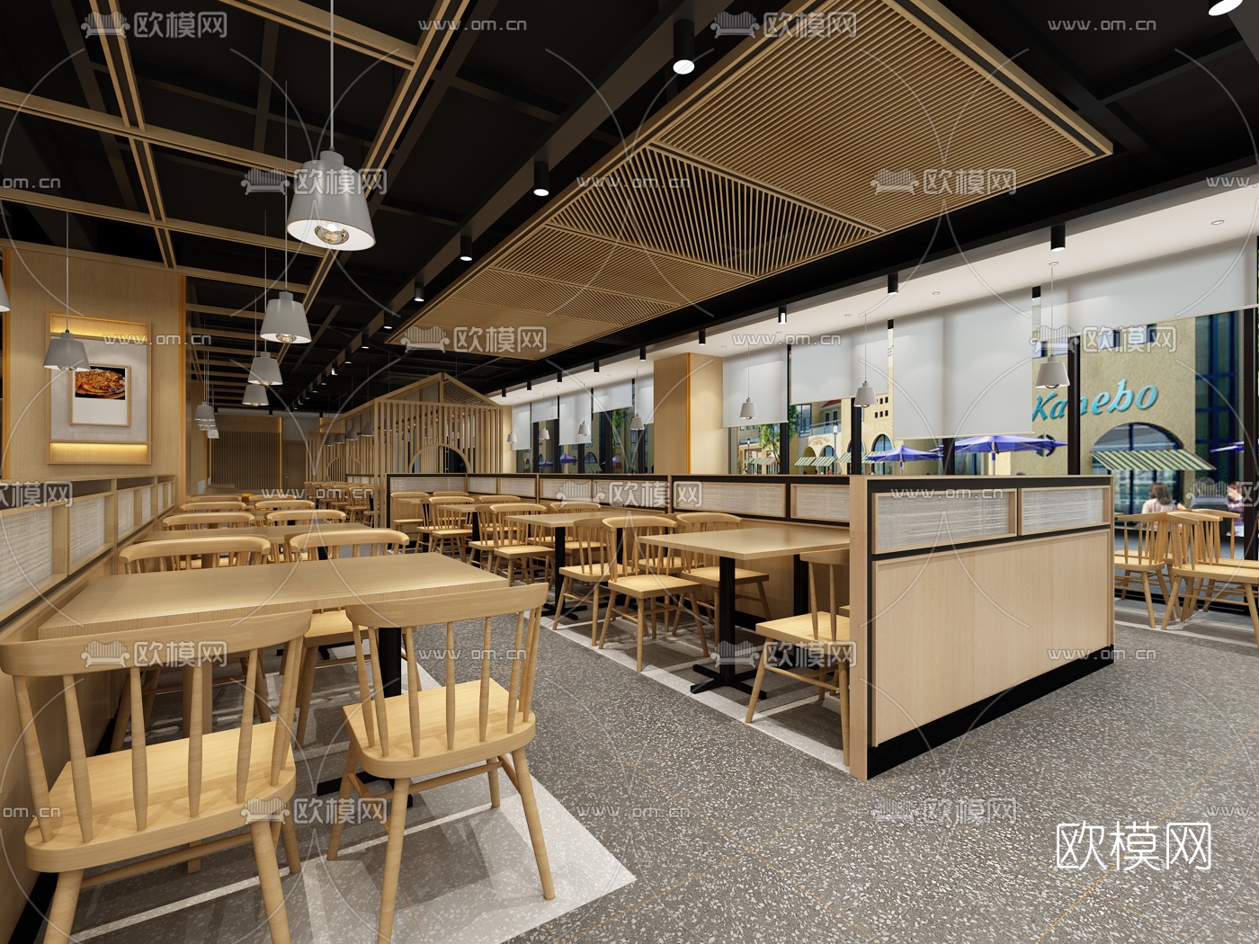 现代混搭茶餐厅3d模型