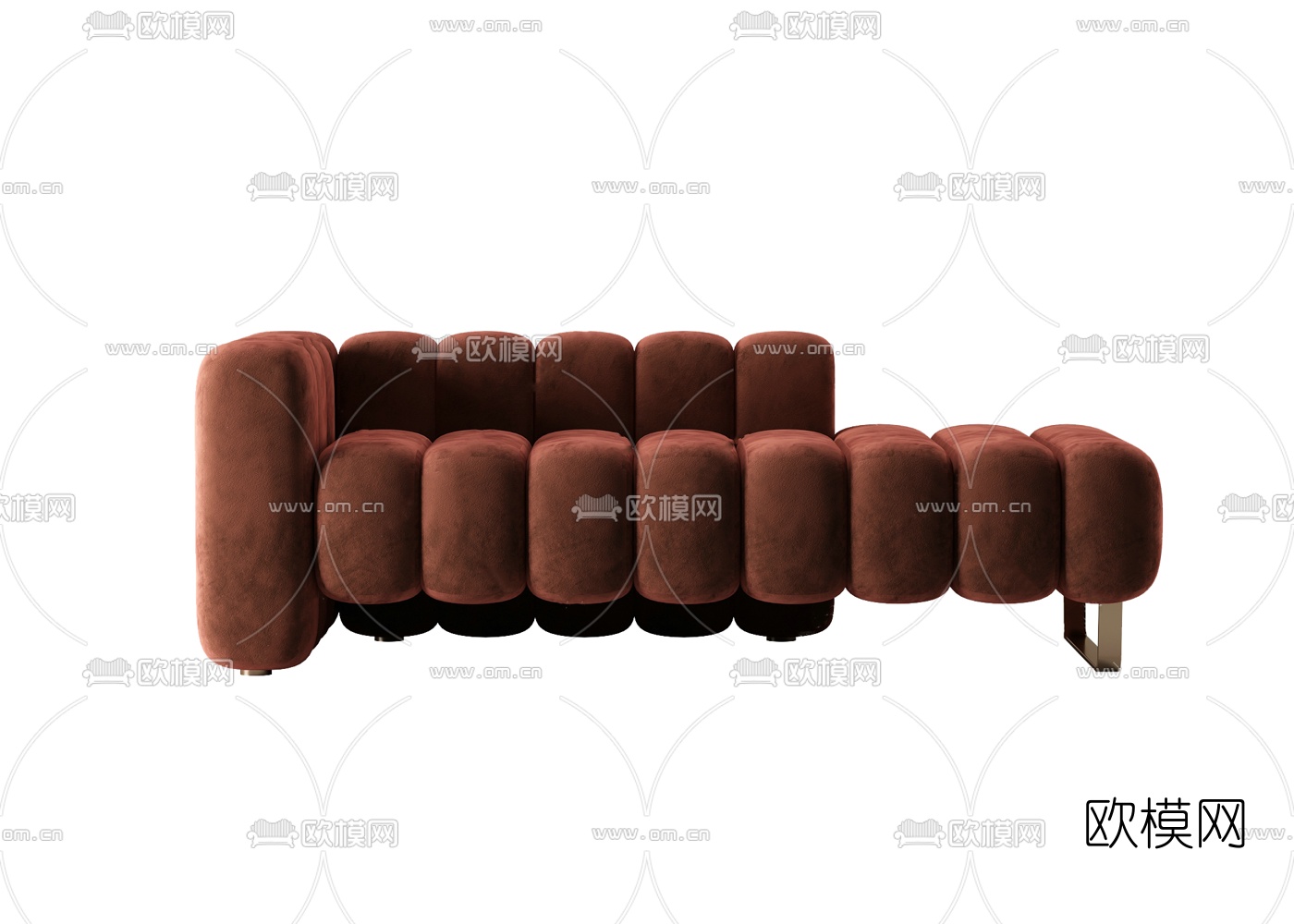 现代绒布贵妃椅3d模型下载