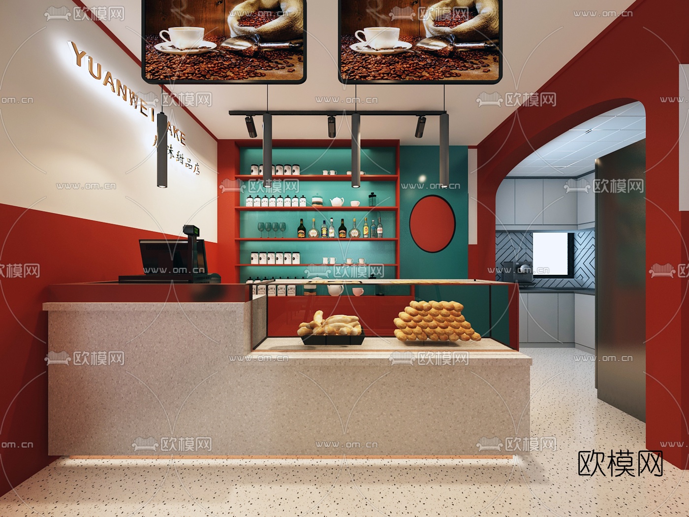 现代面包房免费3d模型下载（渲染图2）
