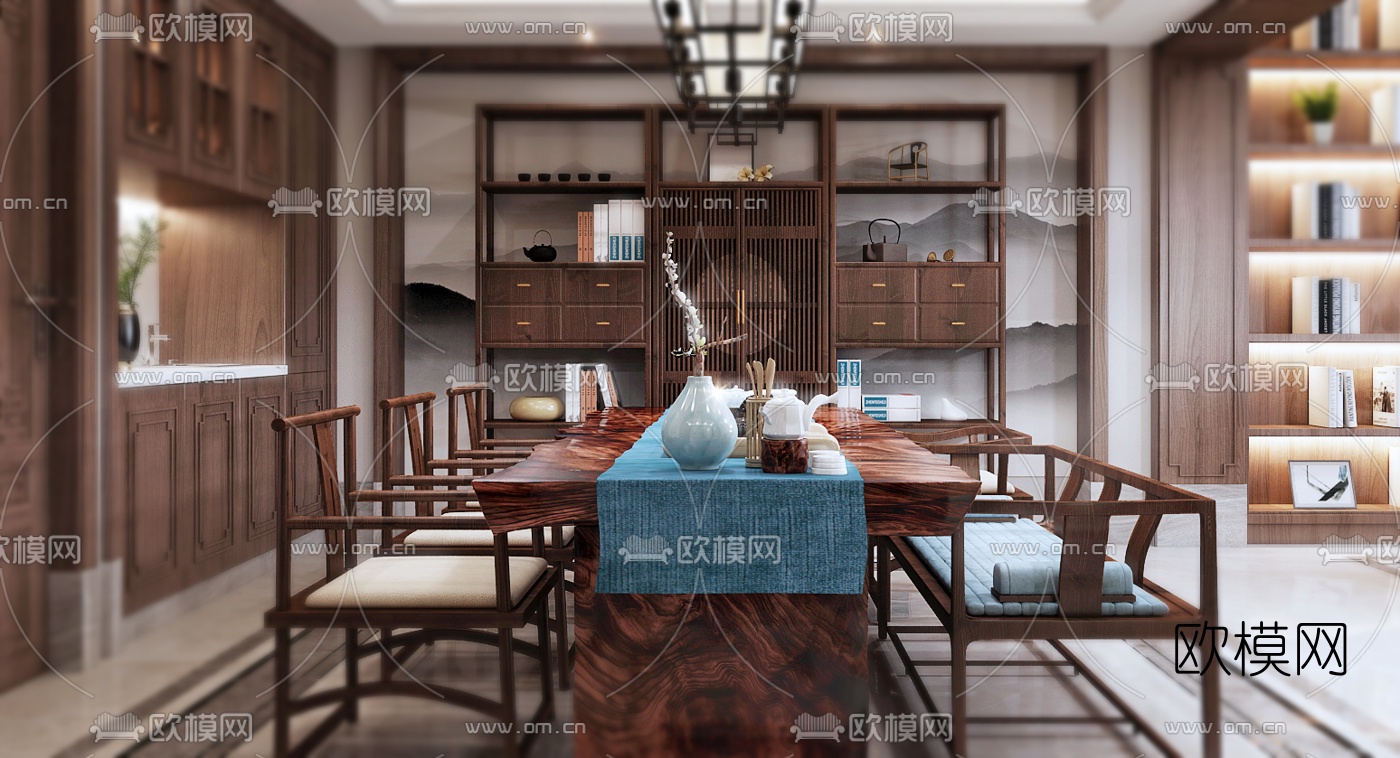 中式茶室3d模型