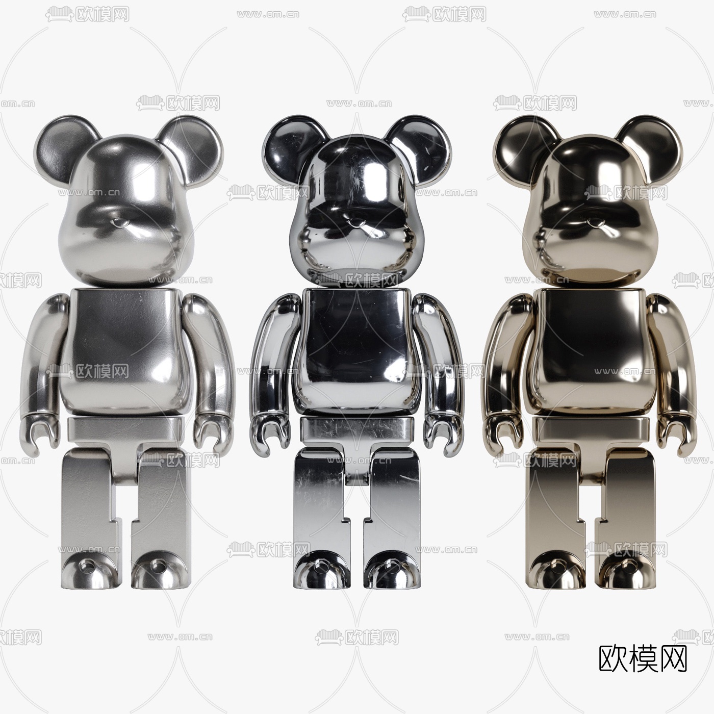 现代Bearbrick潮流玩偶熊3d模型