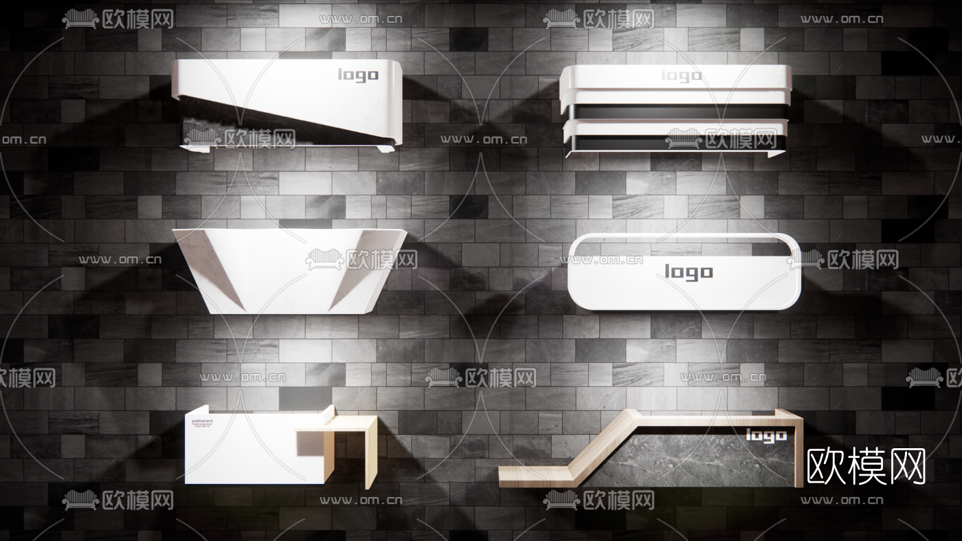 现代接待台su模型下载（渲染图4）