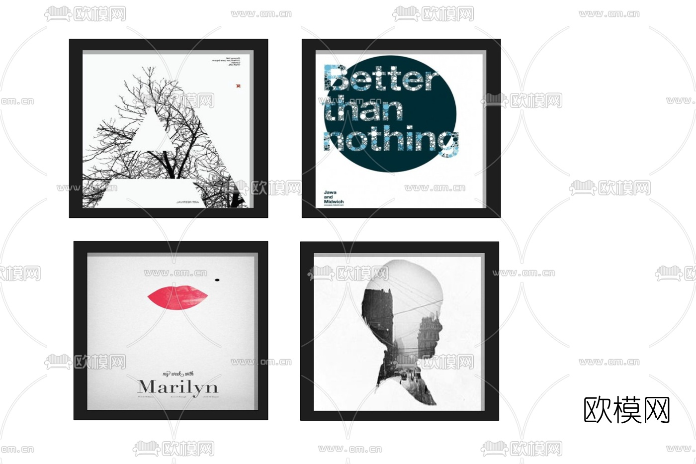 现代装饰挂画免费su模型下载