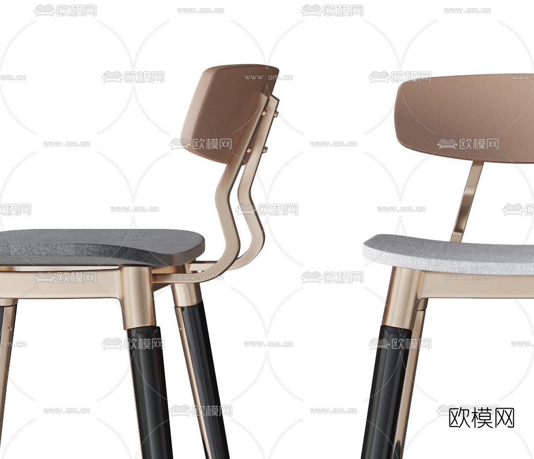 现代轻奢吧椅3d模型下载（渲染图2）