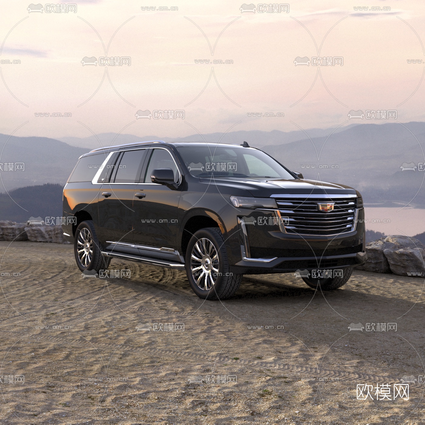 现代凯迪拉克汽车3d模型下载（渲染图2）