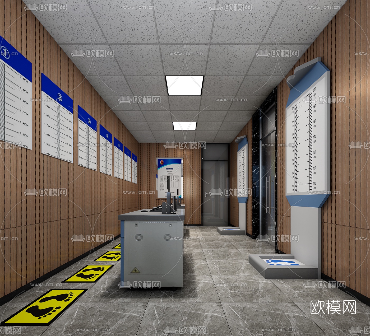 现代办案中心检查采集室3d模型下载（渲染图1）