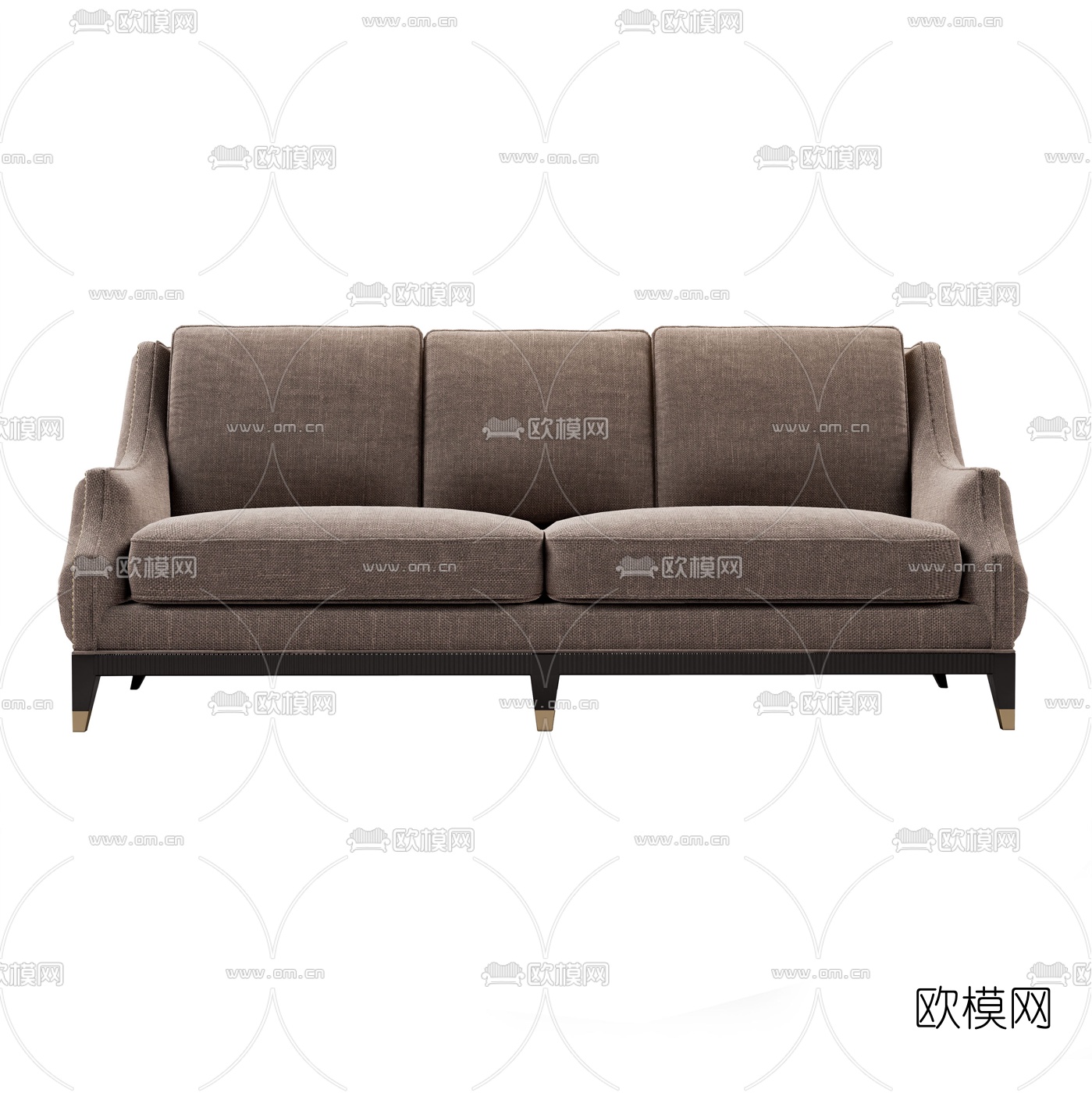 简美布艺双人沙发3d模型