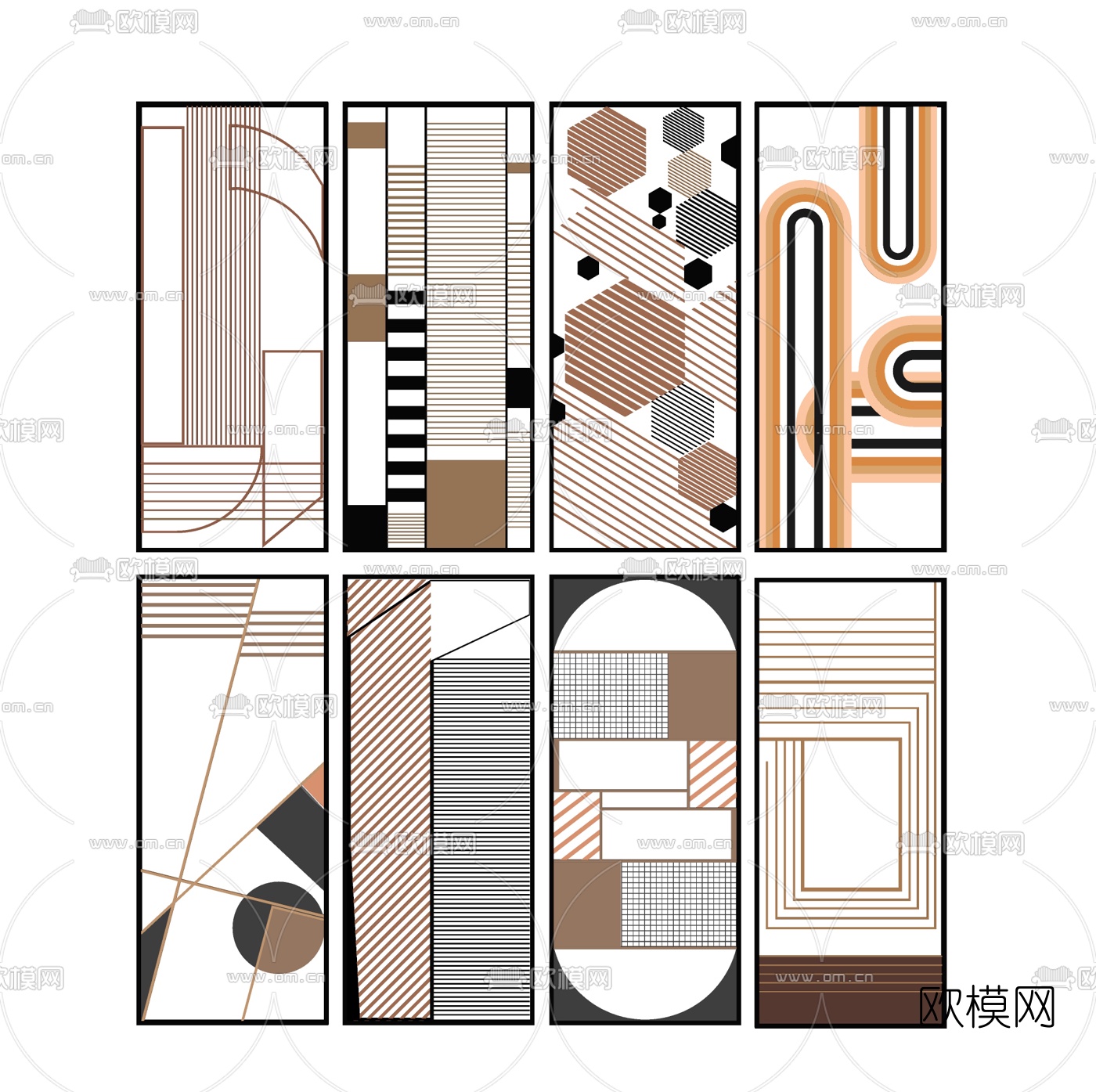 现代镂空隔断屏风su模型