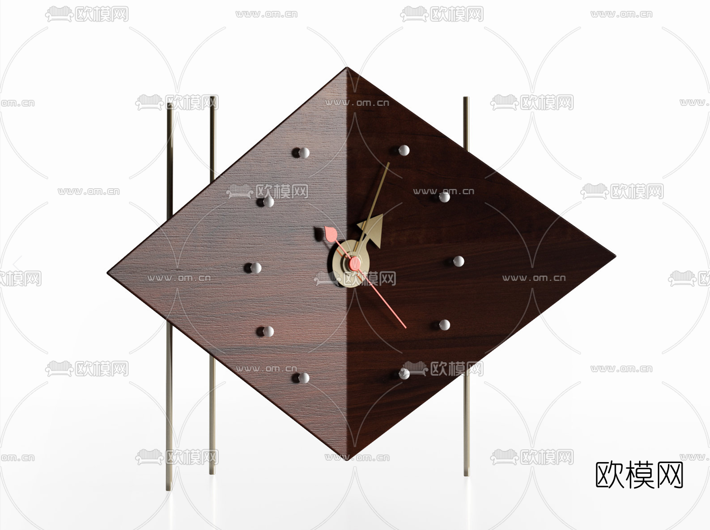 现代菱形挂钟时钟3d模型下载