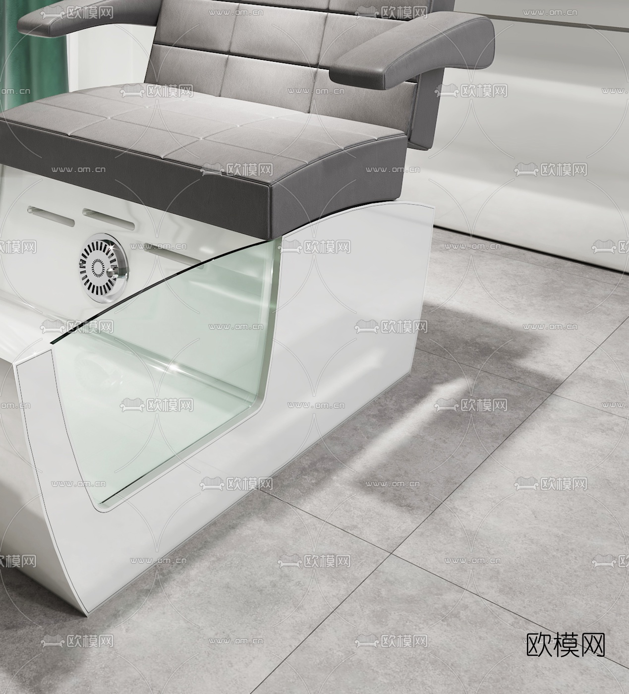现代美容美发沐足椅3d模型下载（渲染图2）