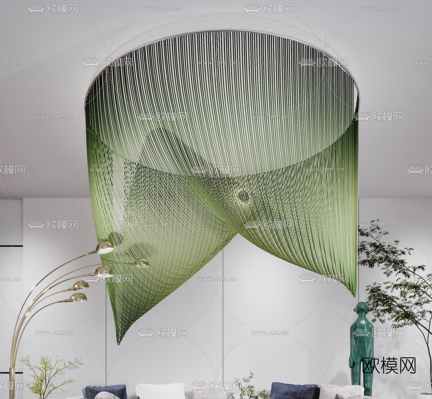 现代时尚办公室前台3d模型
