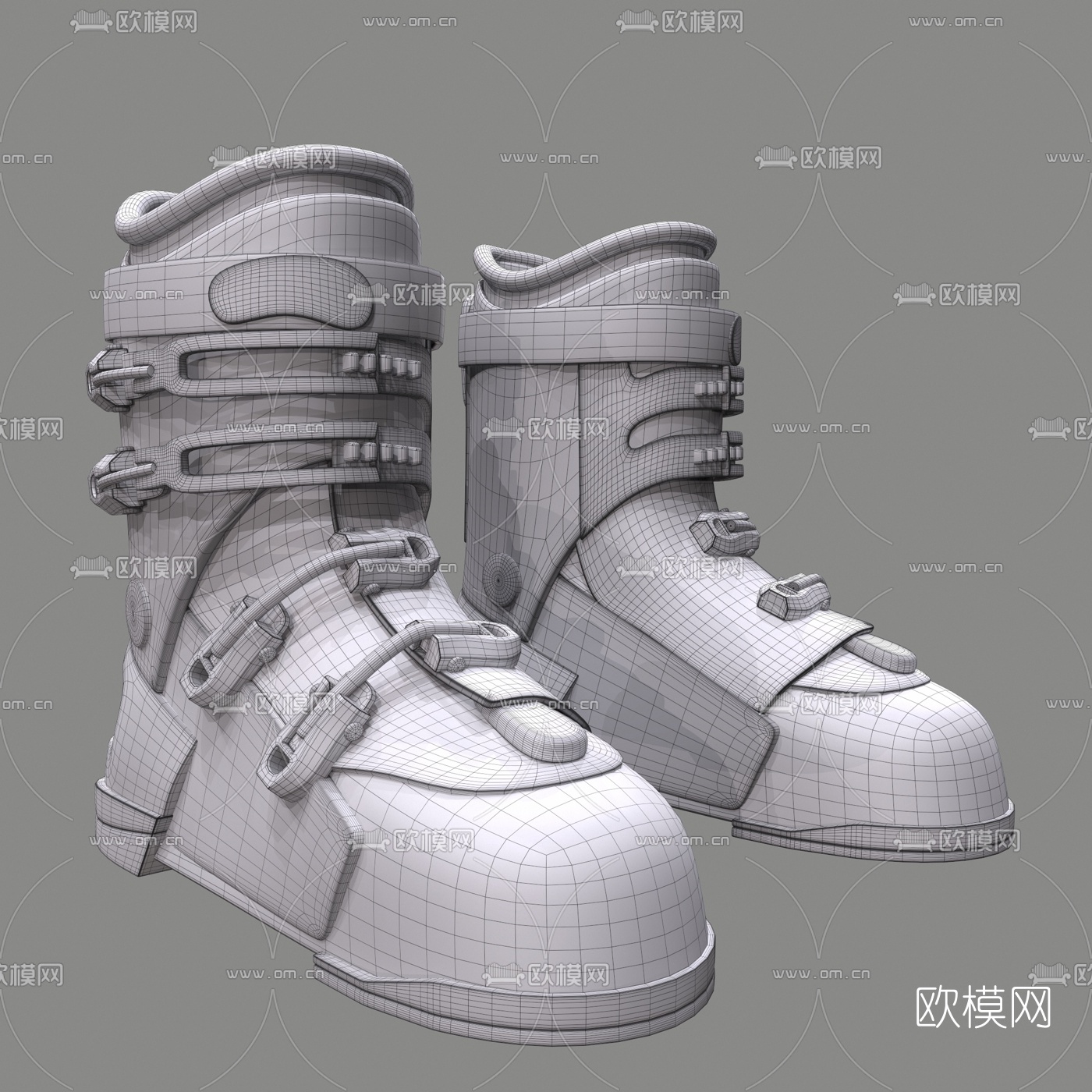 现代雪地靴3d模型