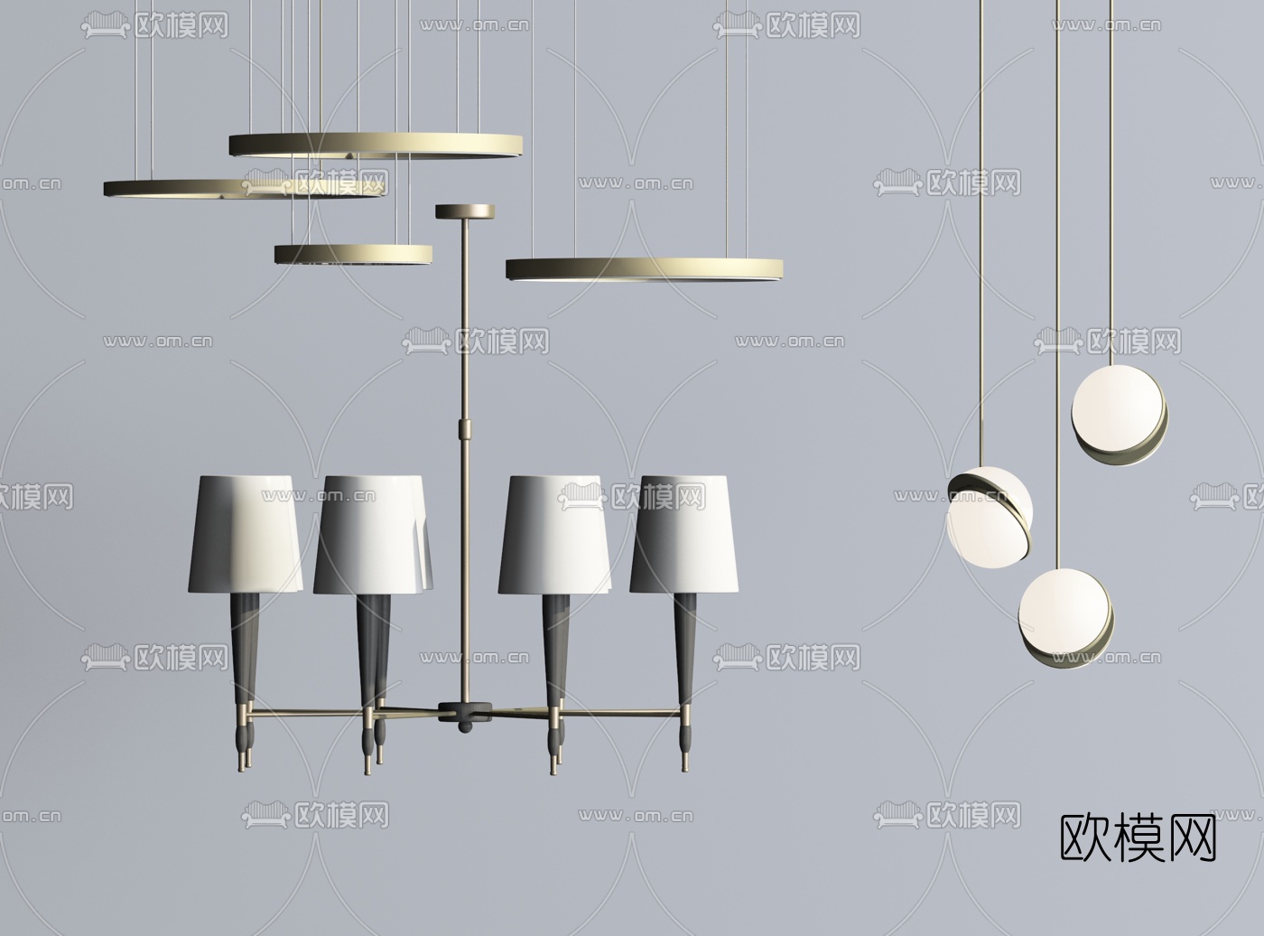 现代轻奢吊灯su模型下载