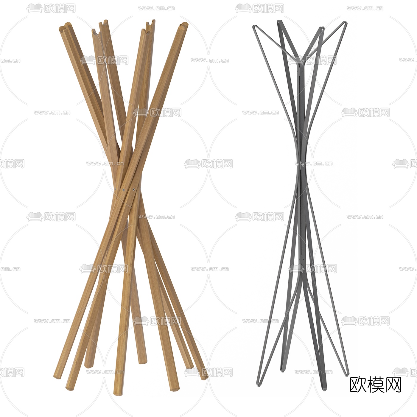 现代个性衣帽架3d模型