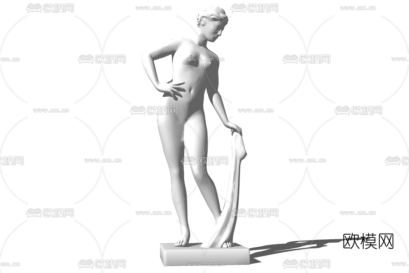 欧式人物雕塑su模型下载