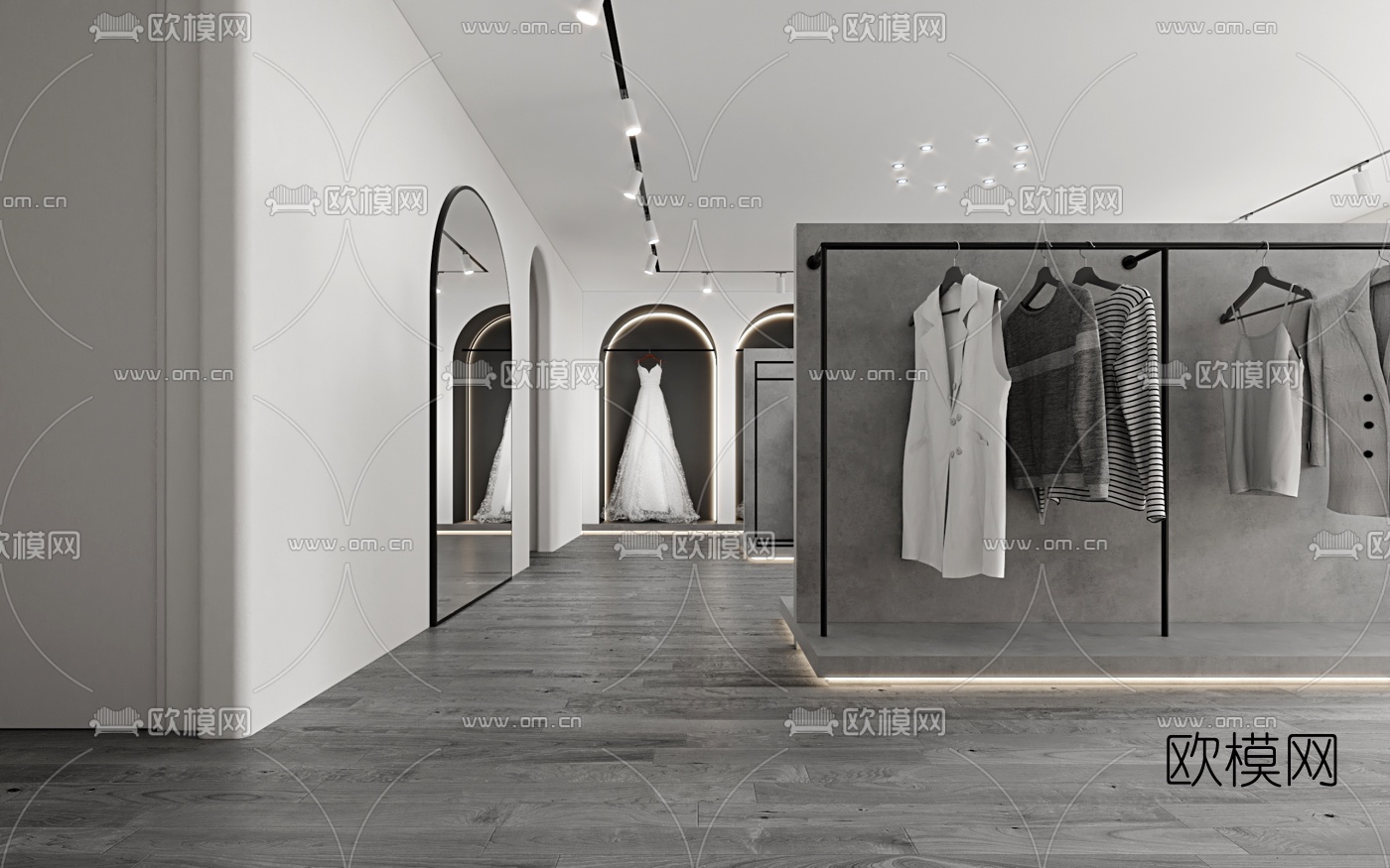 现代侘寂婚纱摄影店3d模型