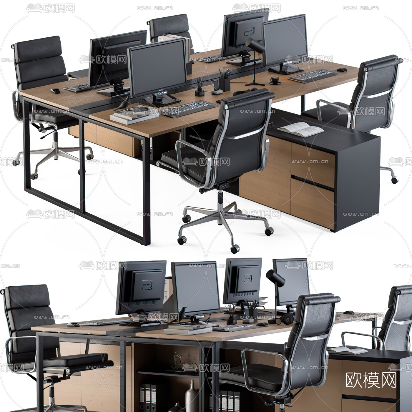 现代办公桌椅3d模型