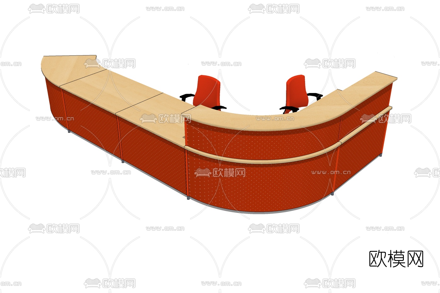 现代前台接待台免费su模型下载