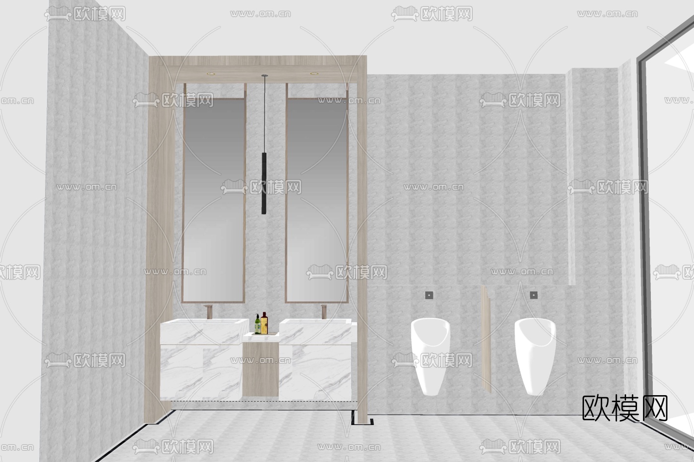 现代公共厕所su模型下载
