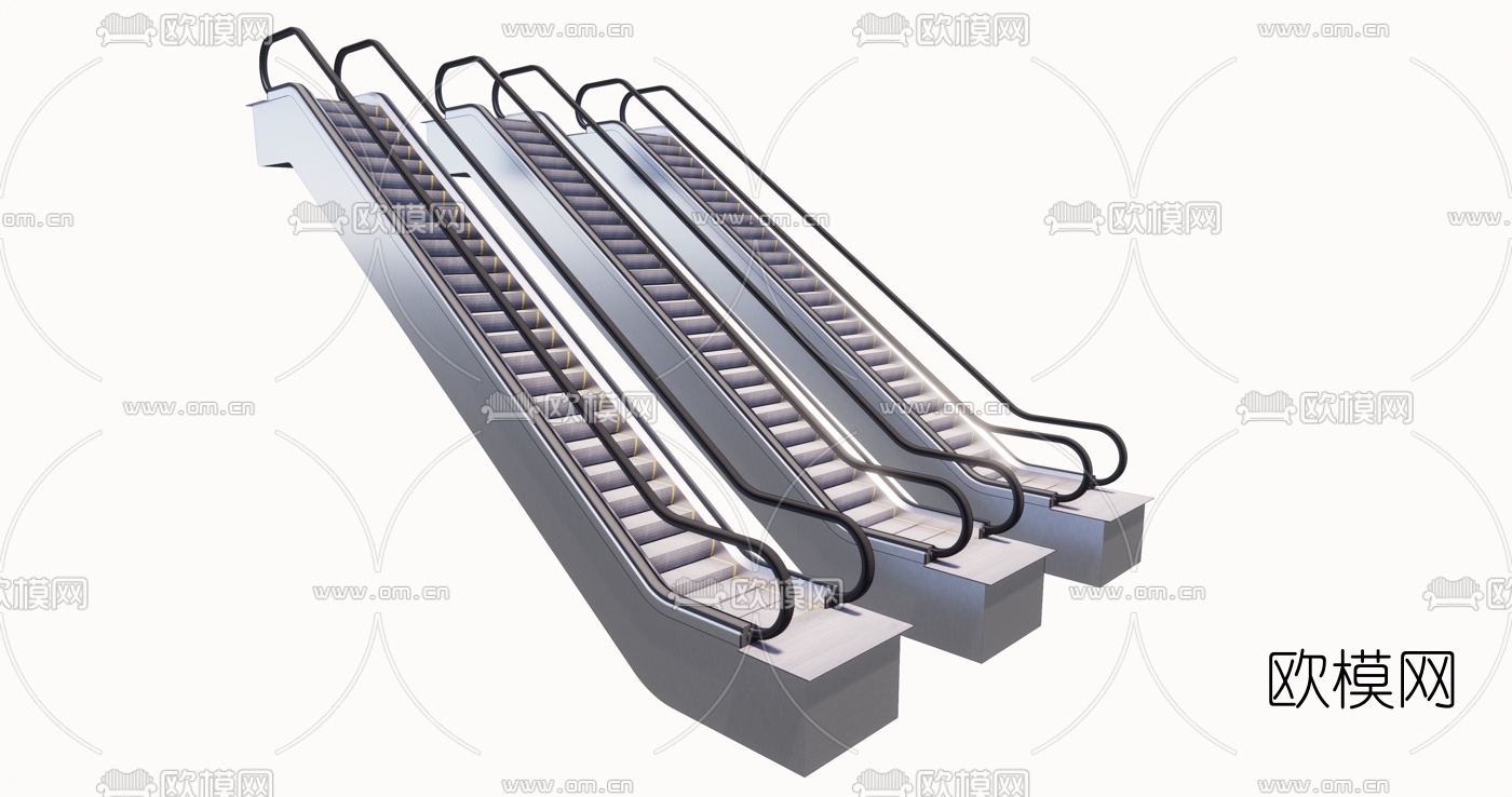 电梯商场扶手电梯su模型下载（渲染图2）