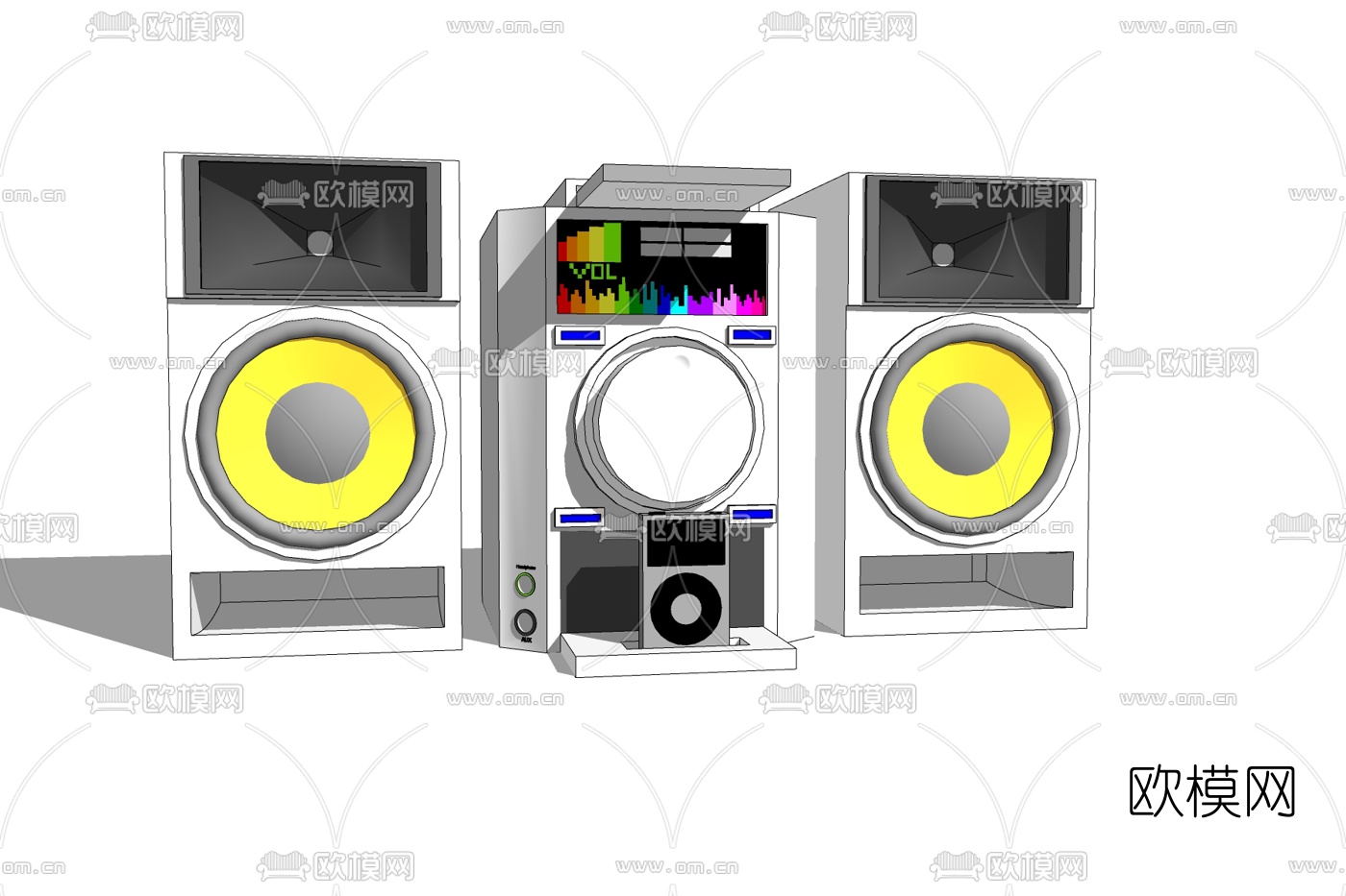 现代音响设备免费su模型下载