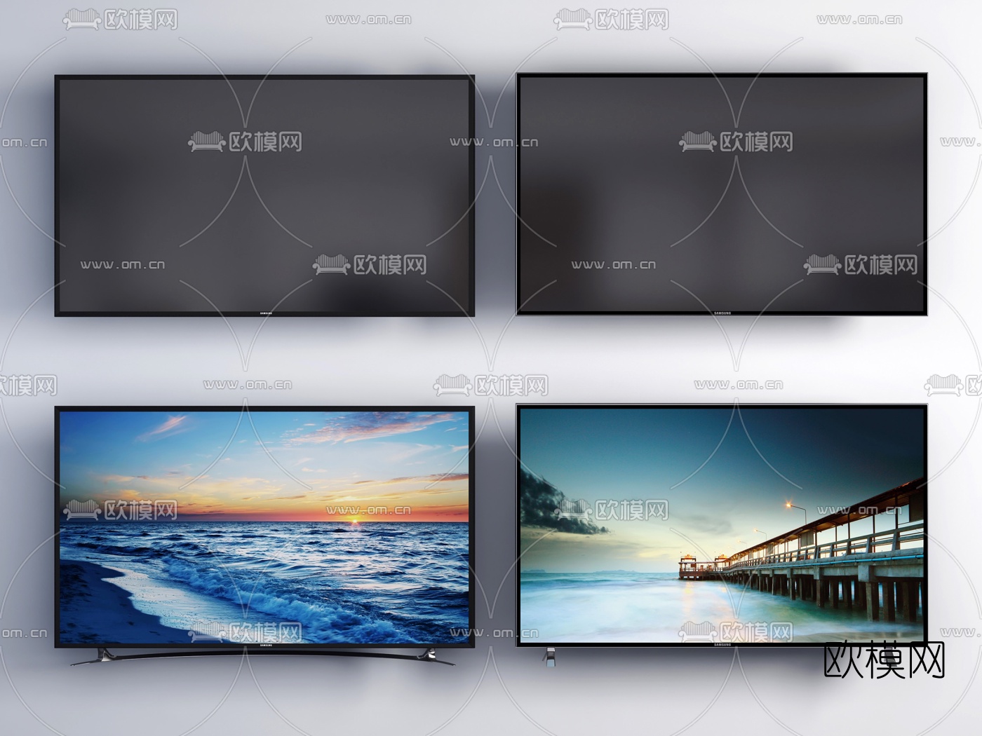 现代液晶电视机3d模型下载