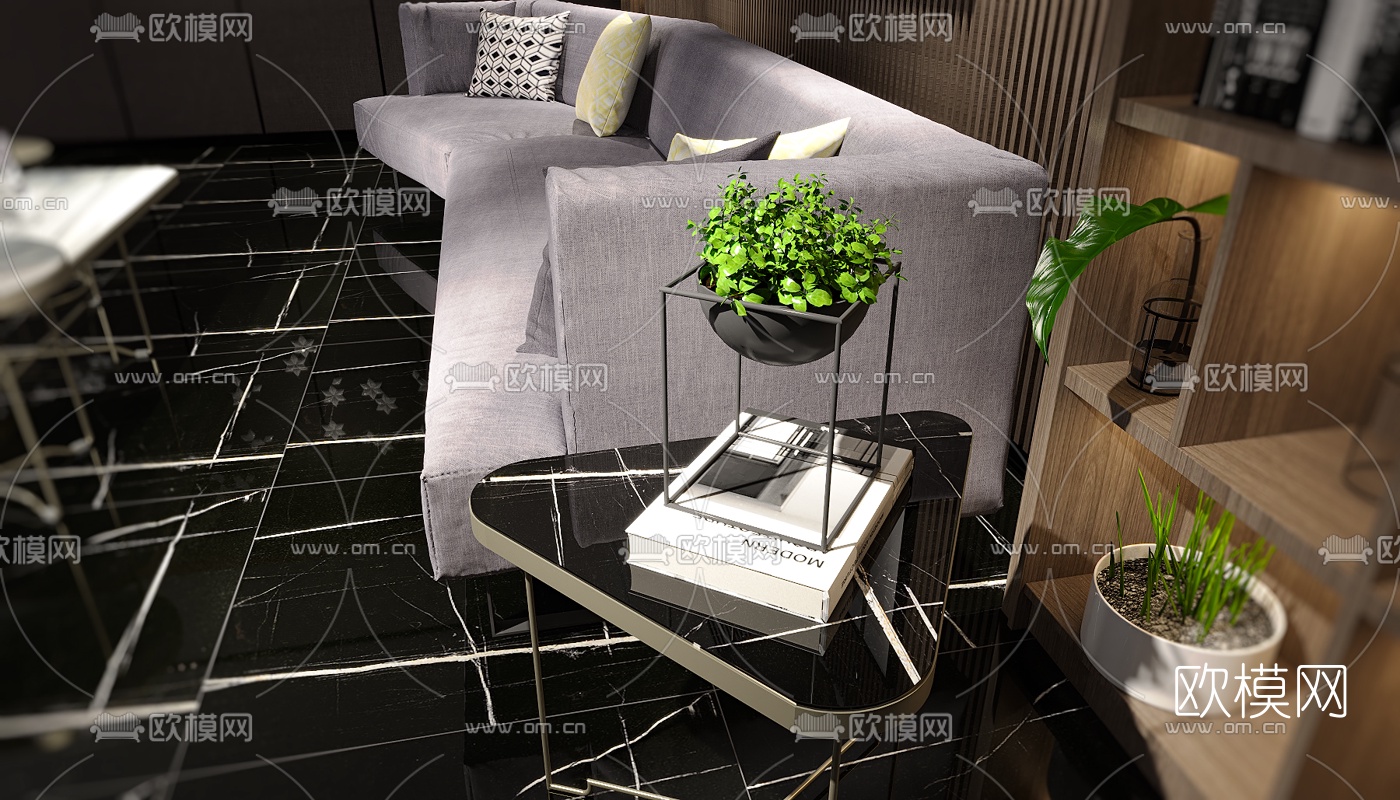 现代影音室视听室3d模型