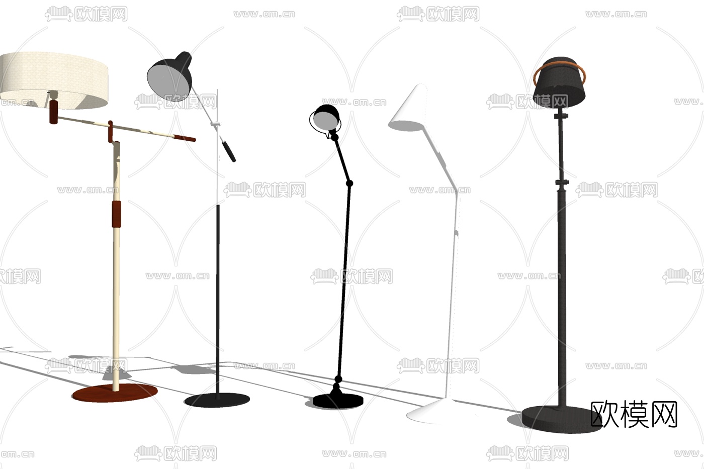 现代落地灯su模型下载