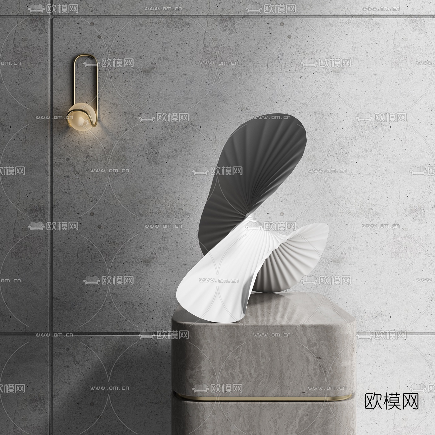 现代抽象雕塑3d模型