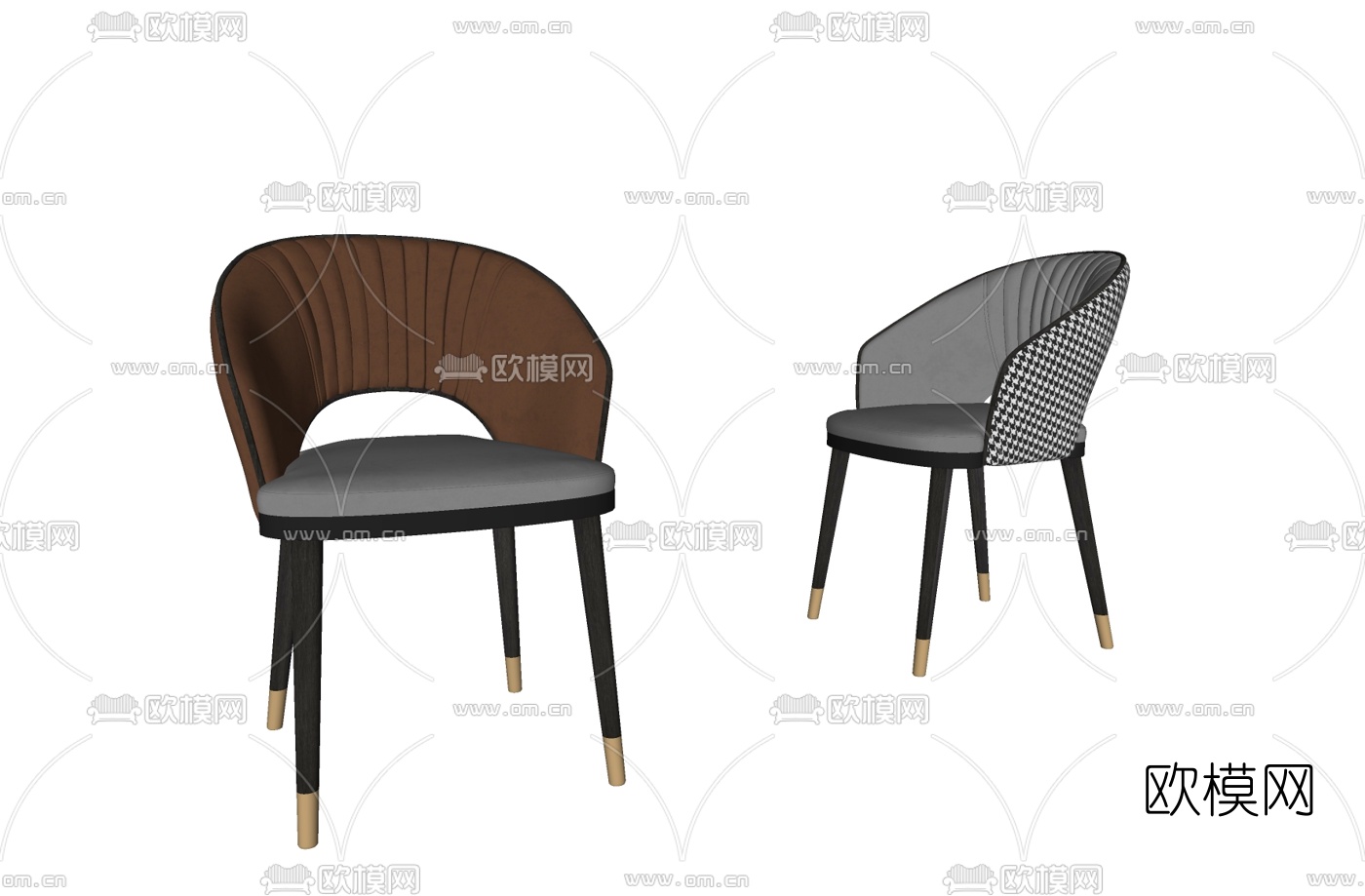 现代轻奢休闲椅su模型下载