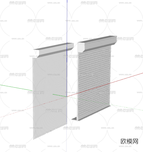 现代卷帘门su模型下载（渲染图2）