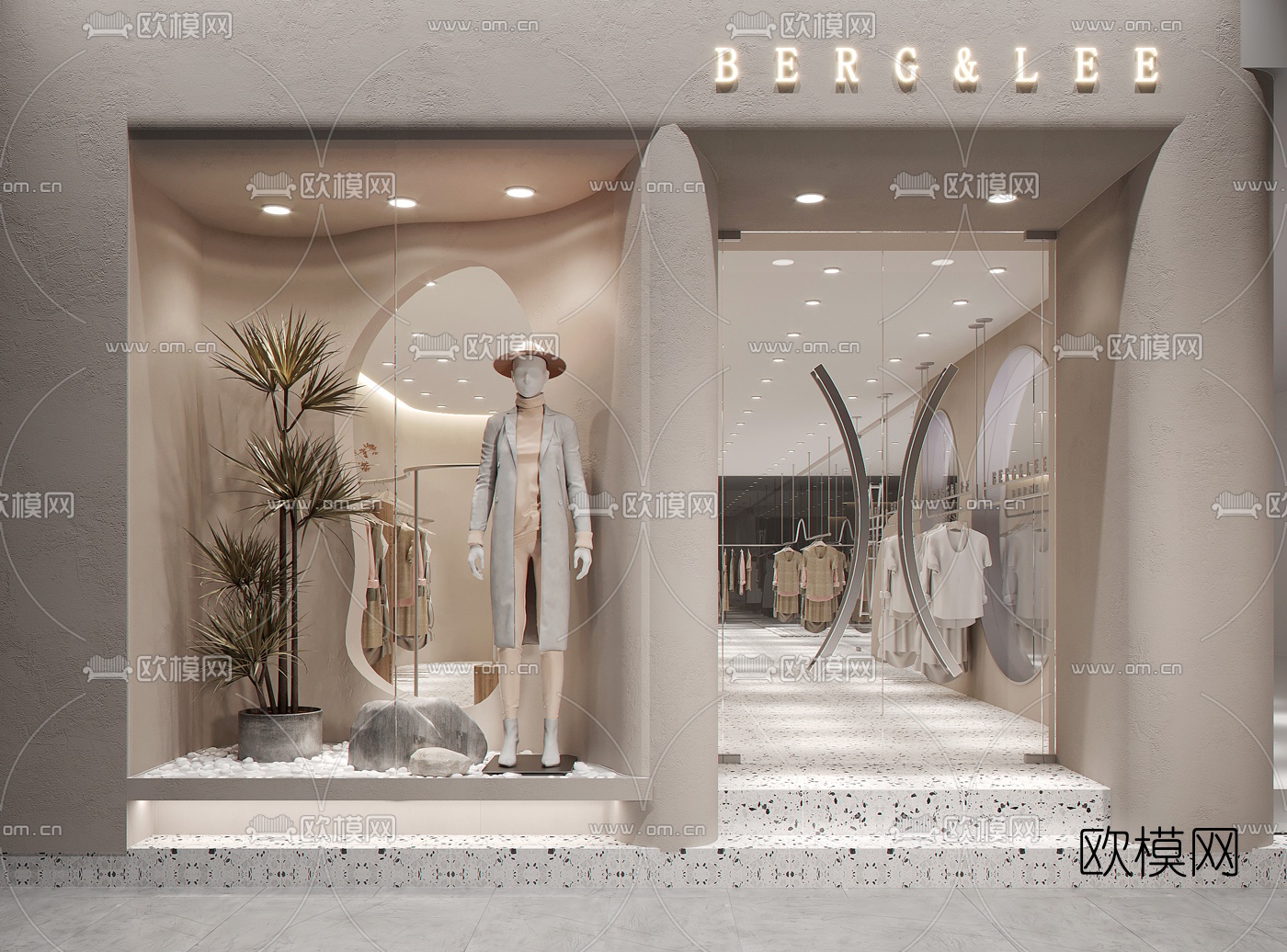 现代女装店服装店3d模型