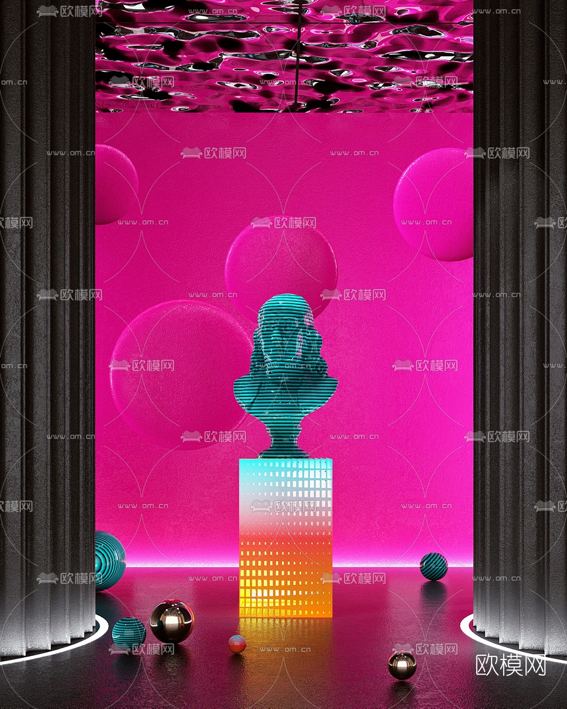 现代本杰雕塑3d模型下载