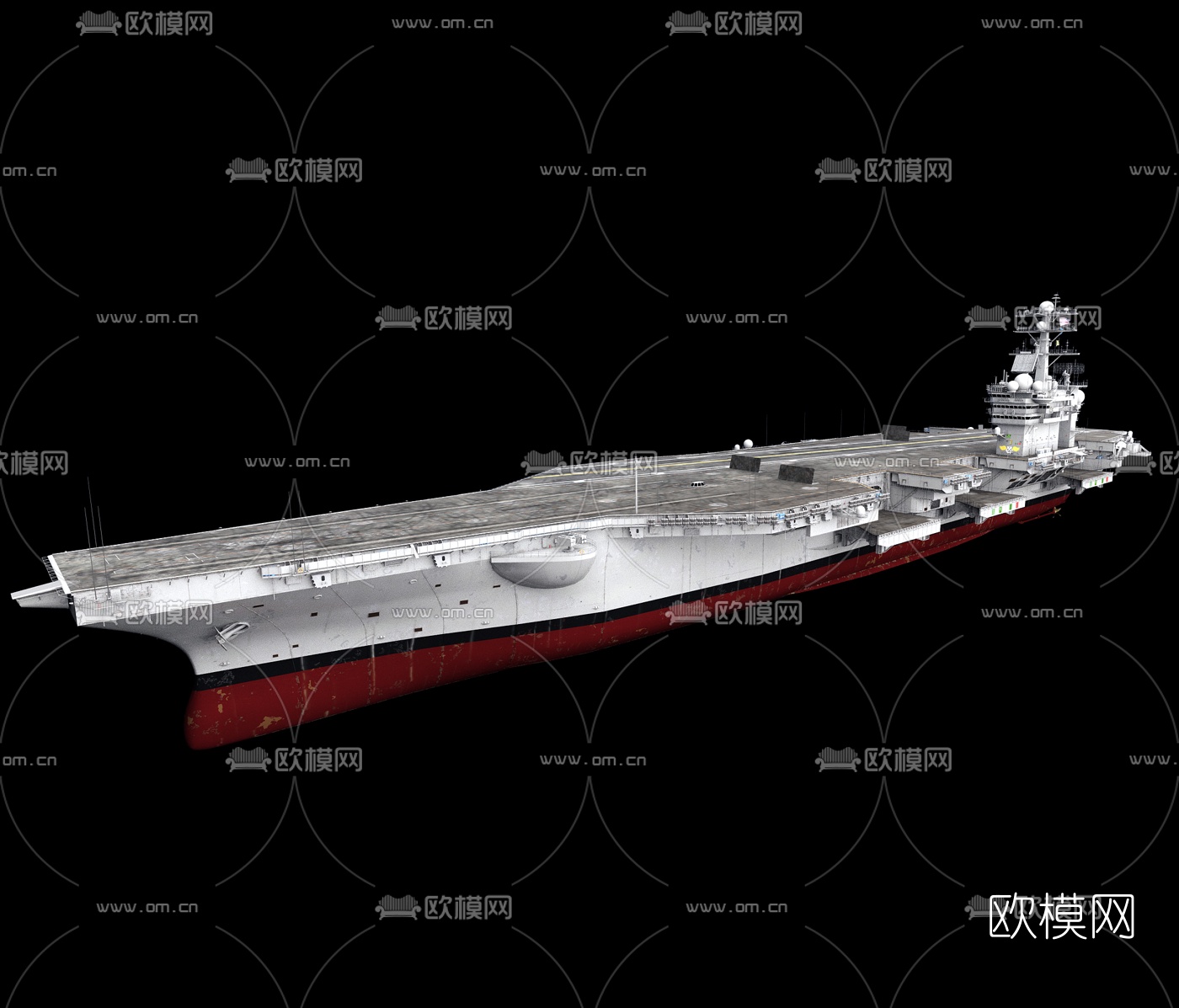 工业风航空母舰3d模型下载（渲染图2）