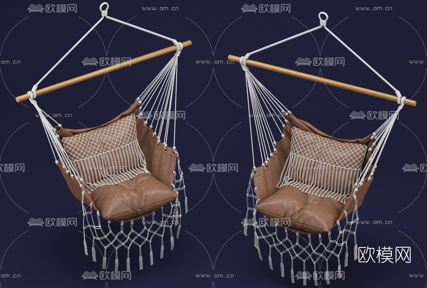 现代皮革吊椅3d模型下载（渲染图2）