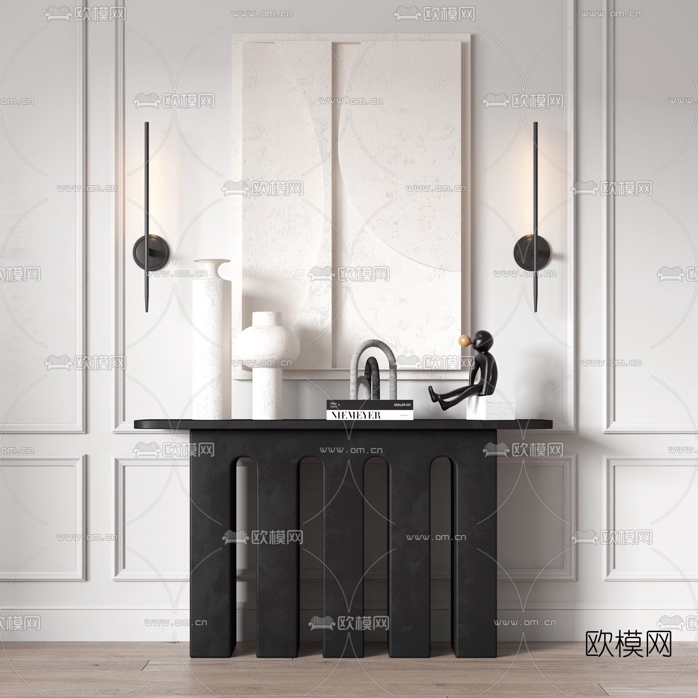 北欧简约端景条案3d模型下载