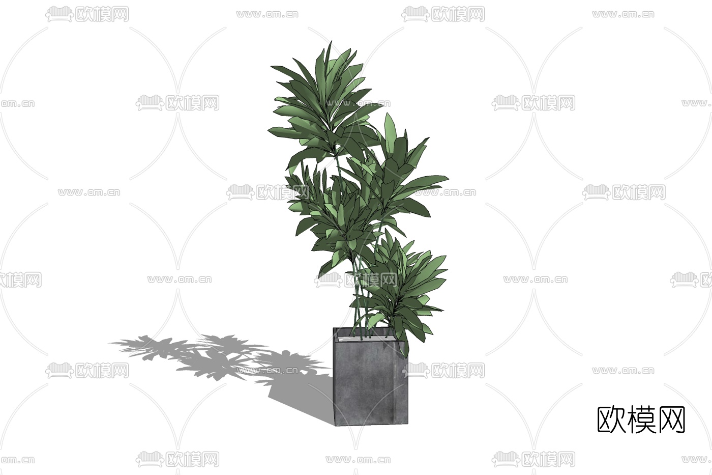 现代绿植盆栽免费su模型