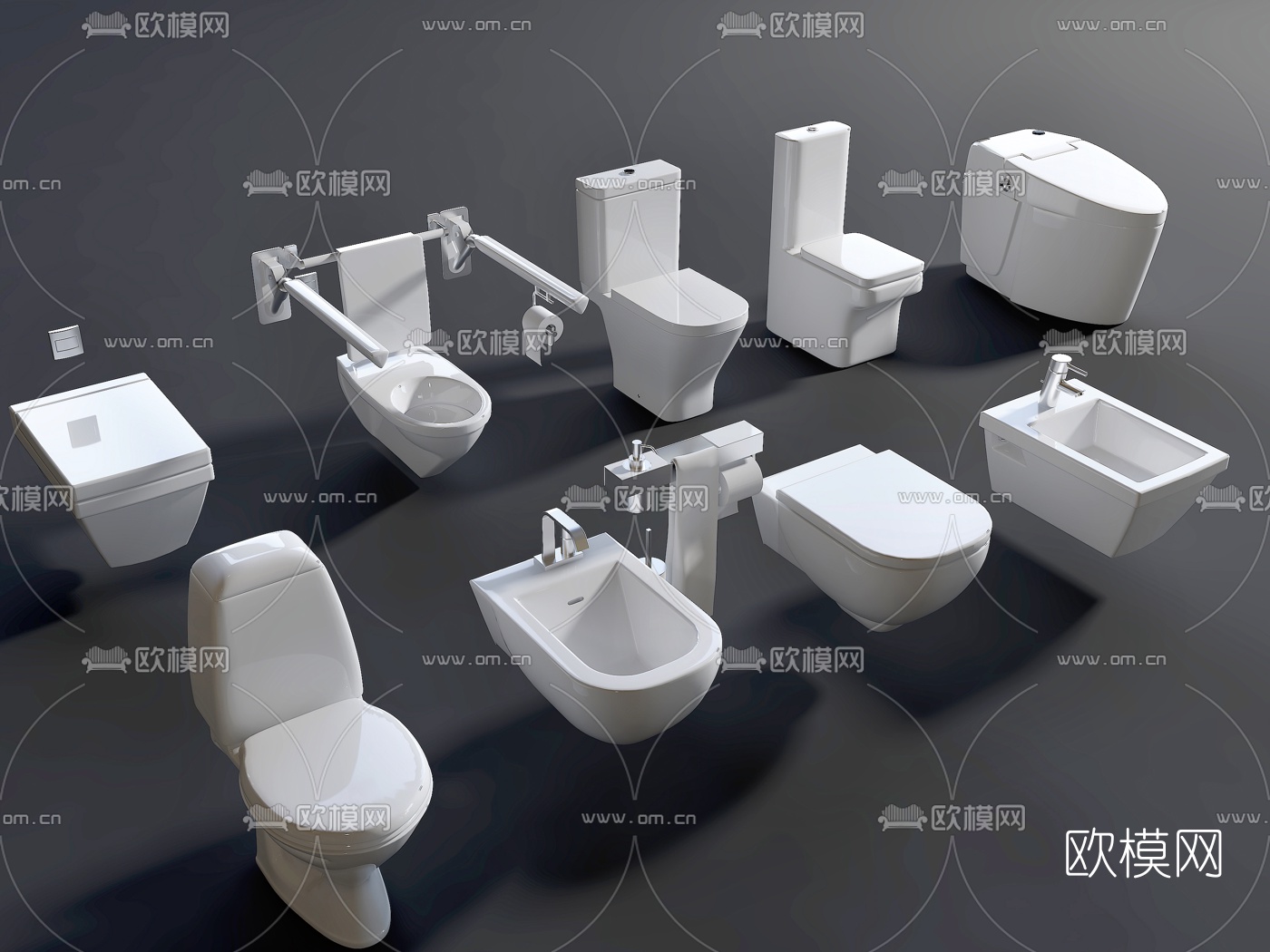 现代坐便器马桶3d模型