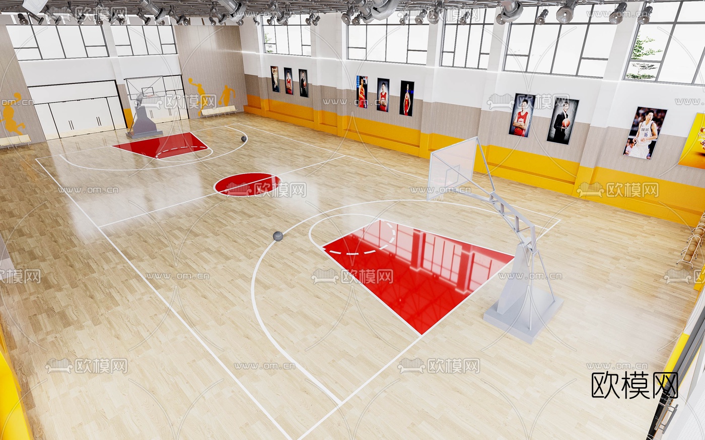 现代篮球馆3d模型