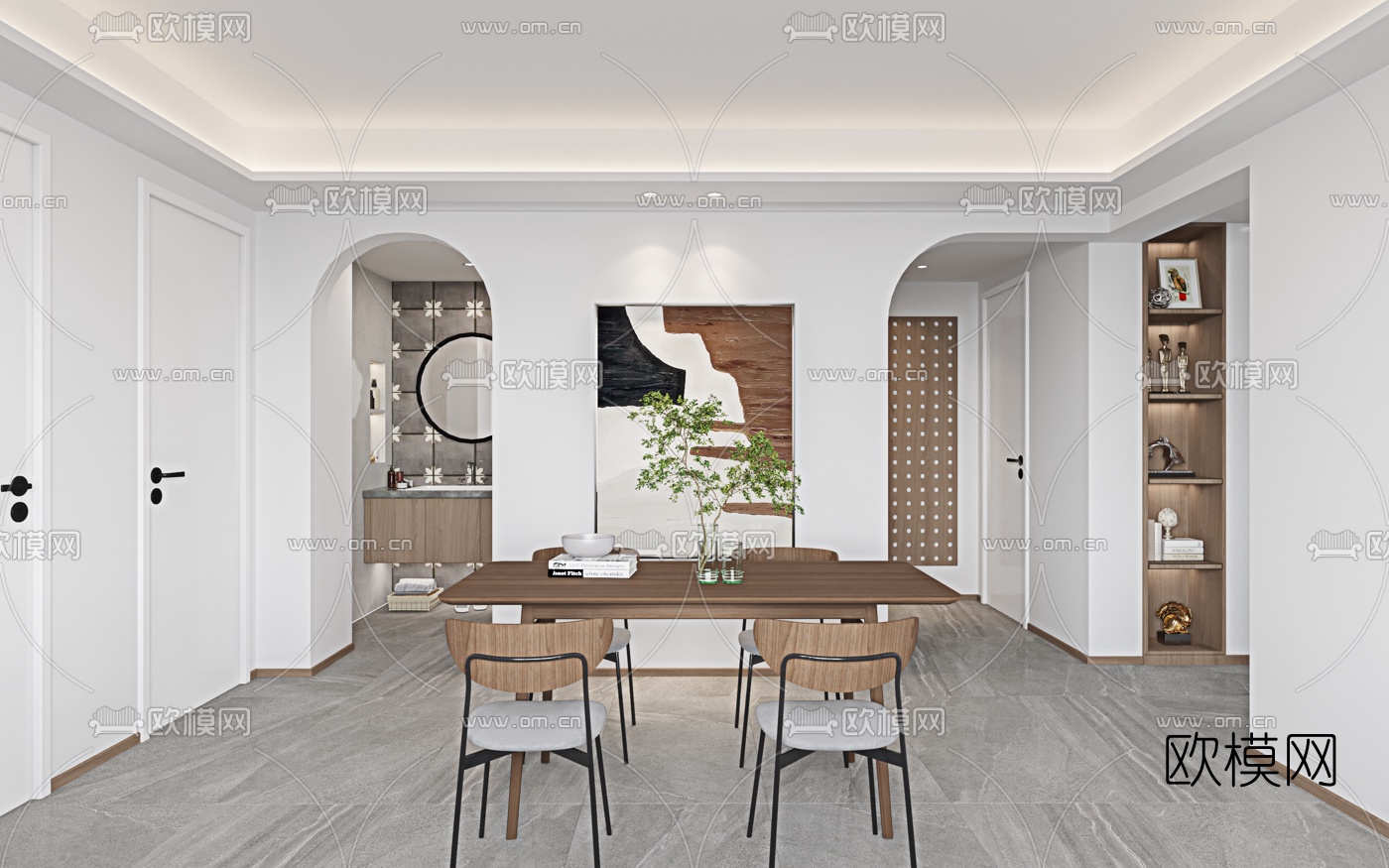 北欧简约餐厅3d模型