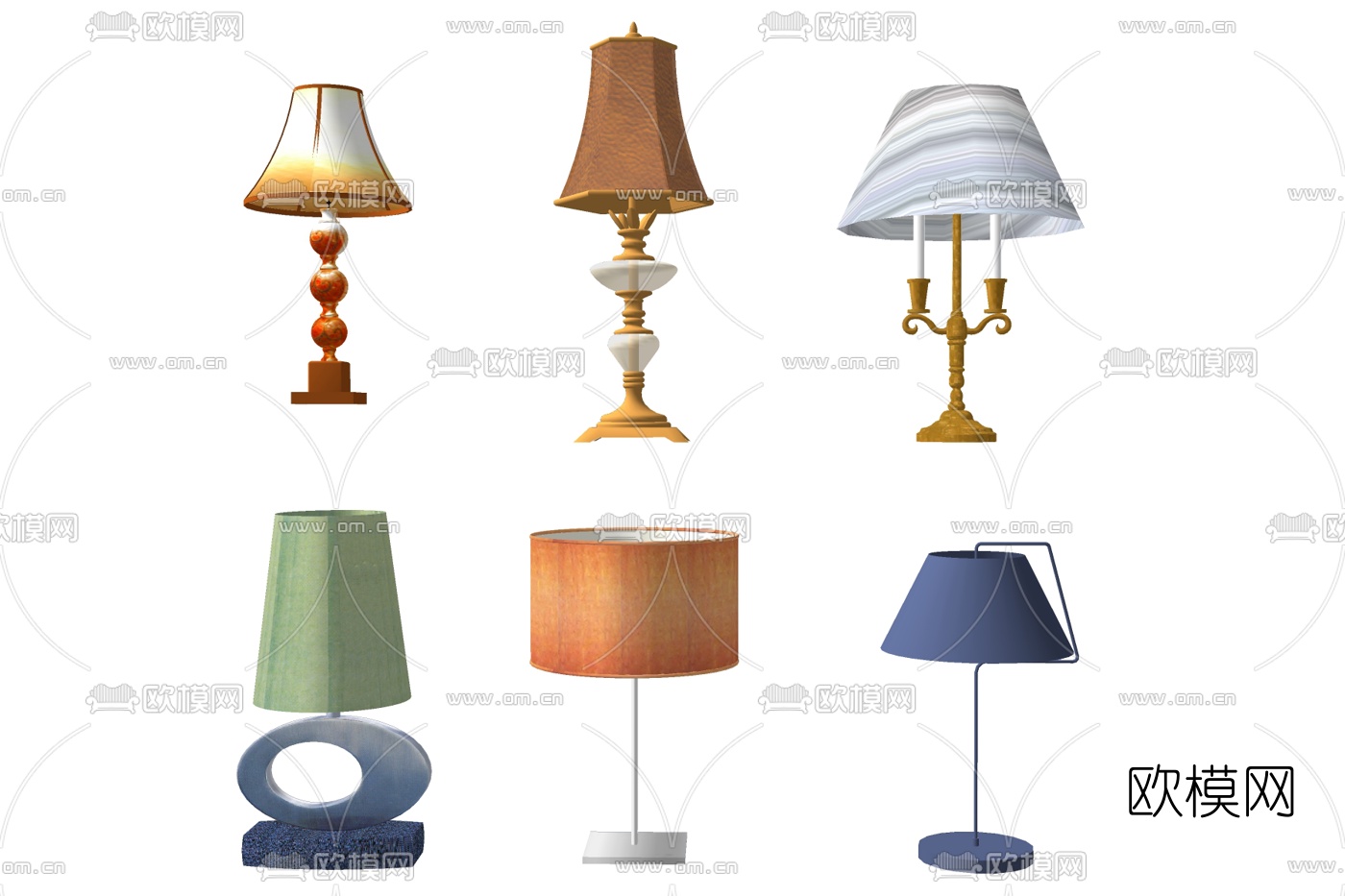 现代轻奢台灯su模型下载
