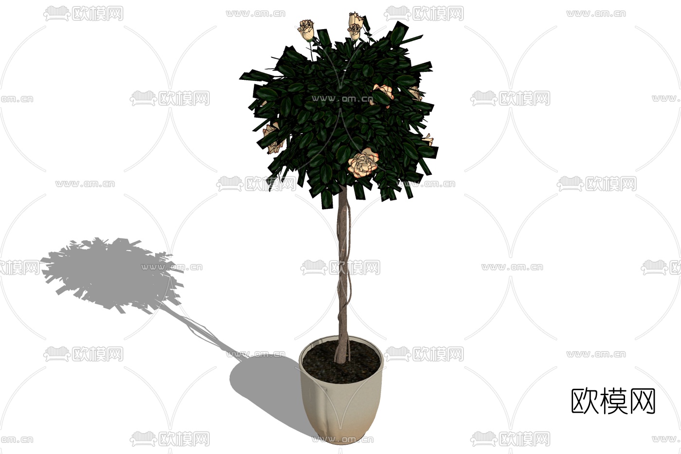 现代绿植盆栽免费su模型下载