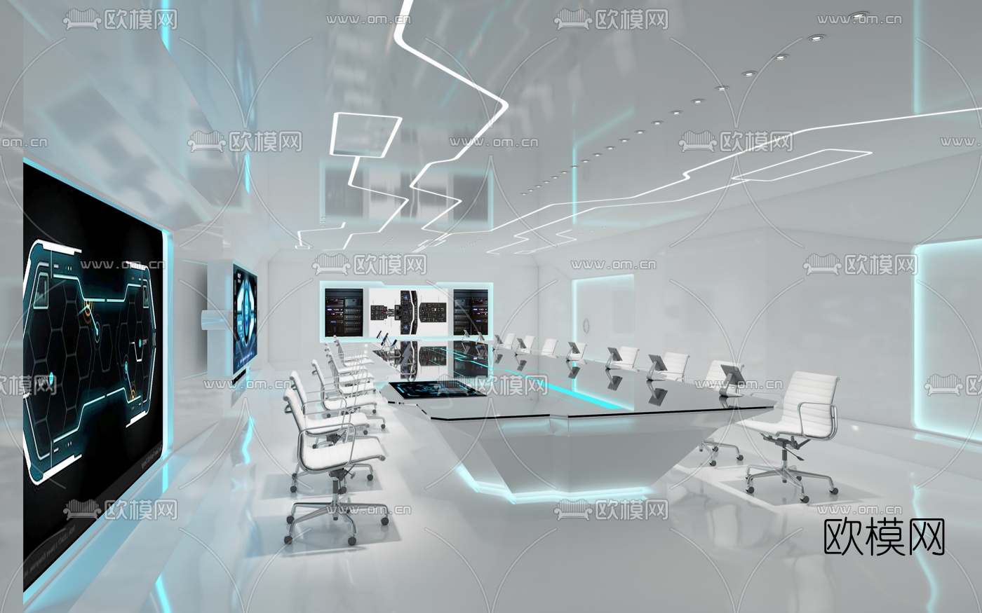 后现代会议室3d模型下载（渲染图2）