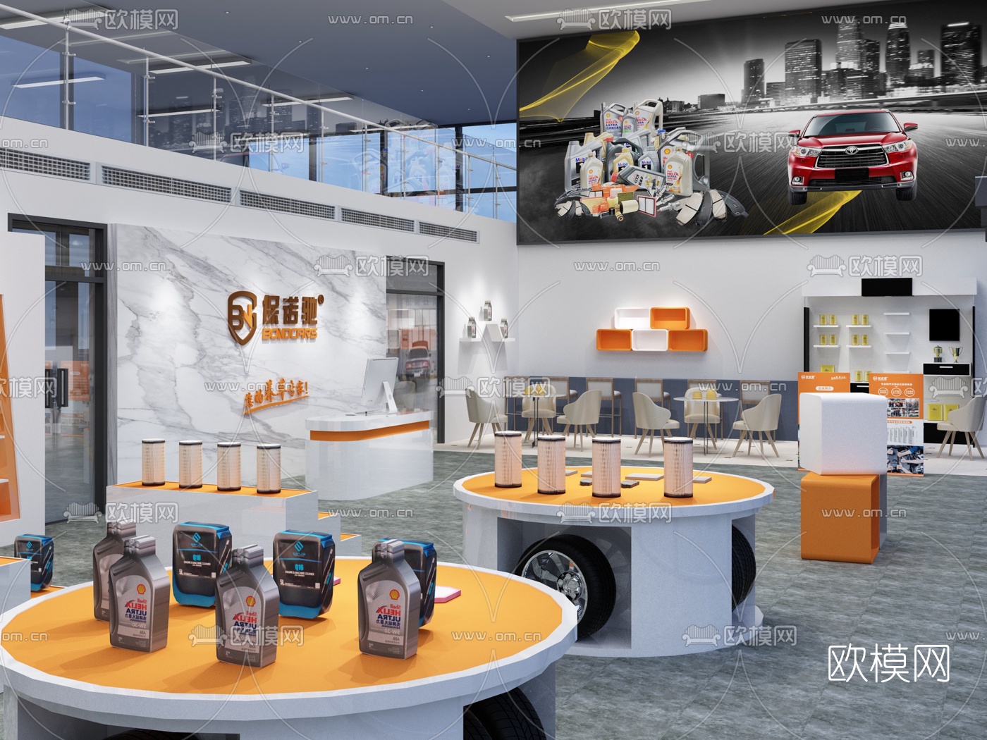 现代汽车维修店免费3d模型下载（渲染图3）