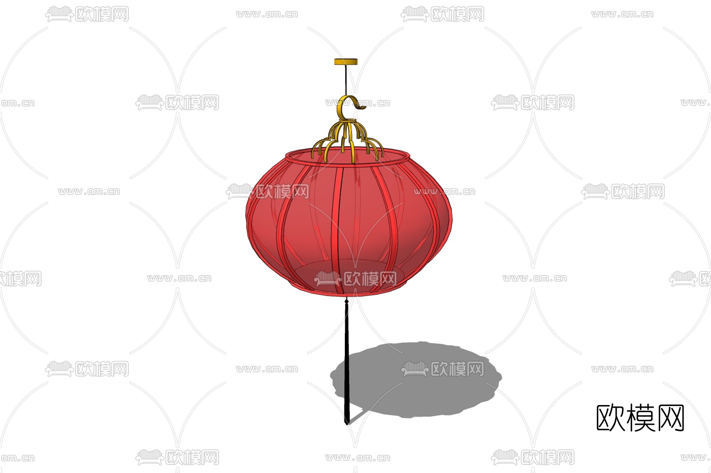 新中式红灯笼免费su模型下载