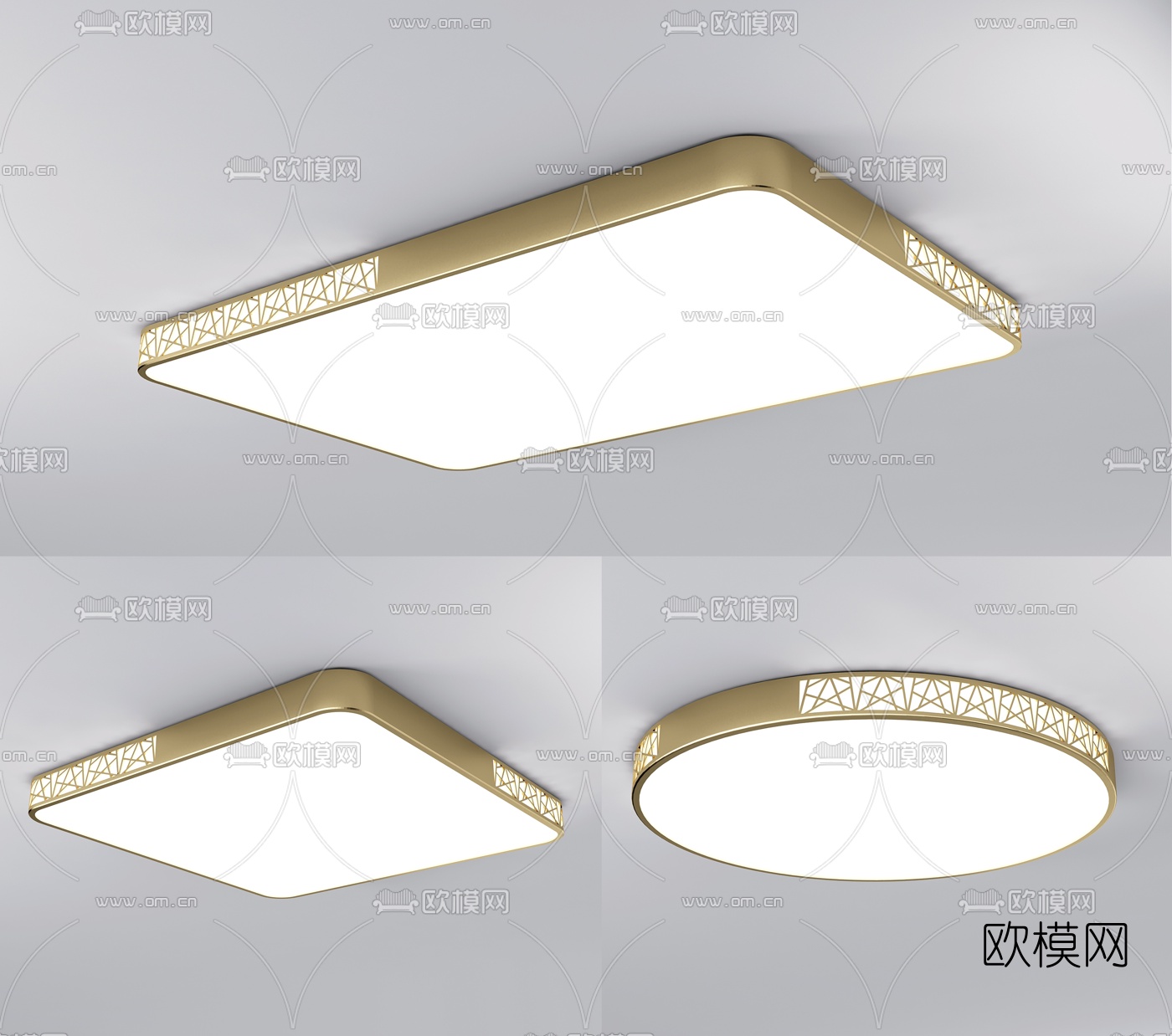 现代时尚镂空吸顶灯3d模型