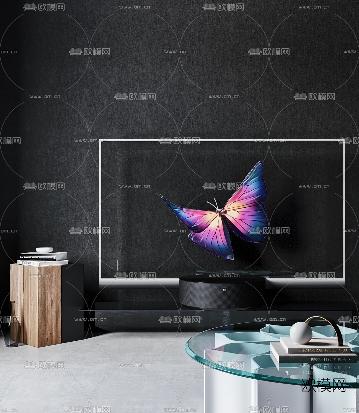 现代透明电视机3d模型下载