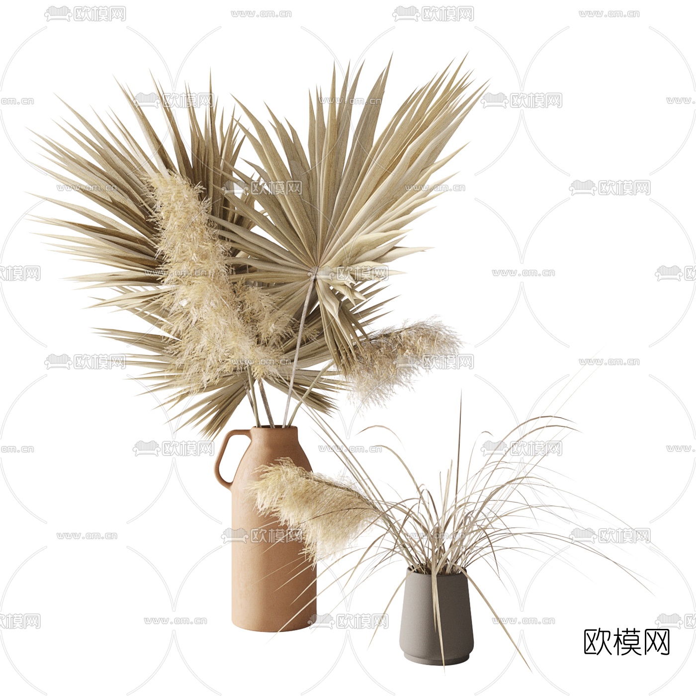 北欧干花花瓶插花3d模型
