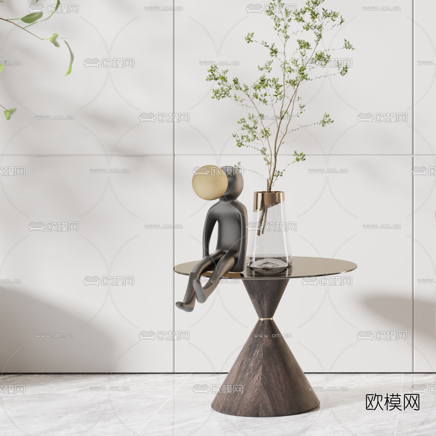 现代皮革单人沙发3d模型